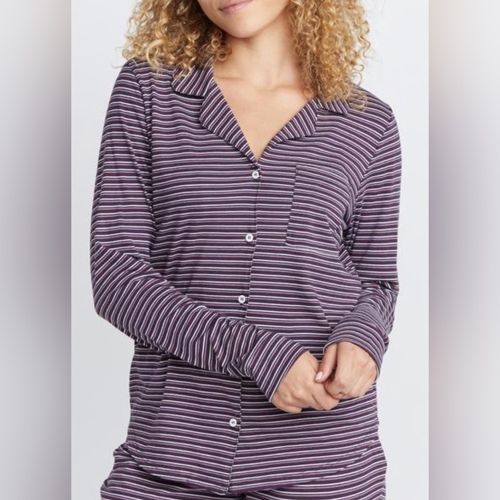 Marine Layer Women’s Candy Cane Stripe Pajama Top Red/Blue/White M
